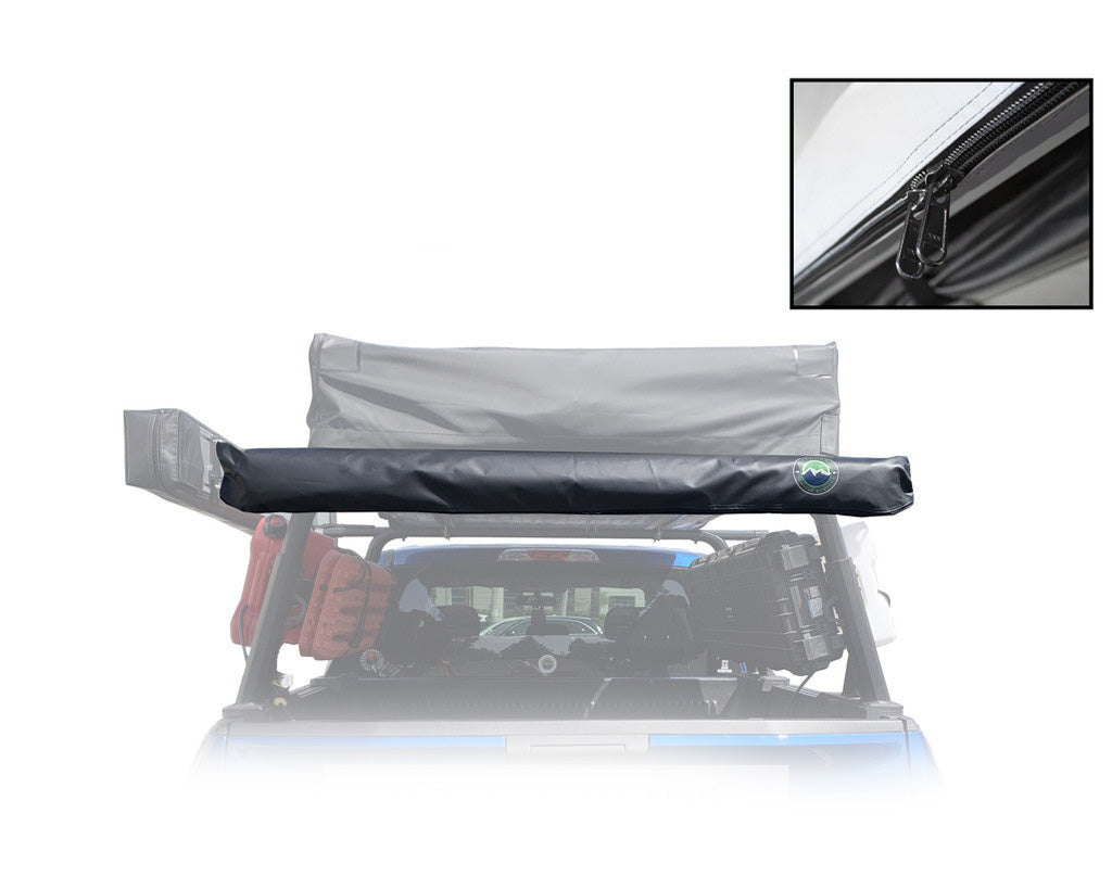 Nomadic 1.3 - Awning, 4.5' Long, Grey Body, Green Trim & Black Travel Cover