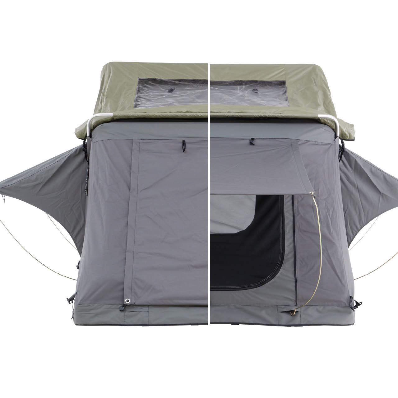 Nomadic N3E - Soft Sided Roof Top Tent, 3 Person, Grey Body & Green Rainfly