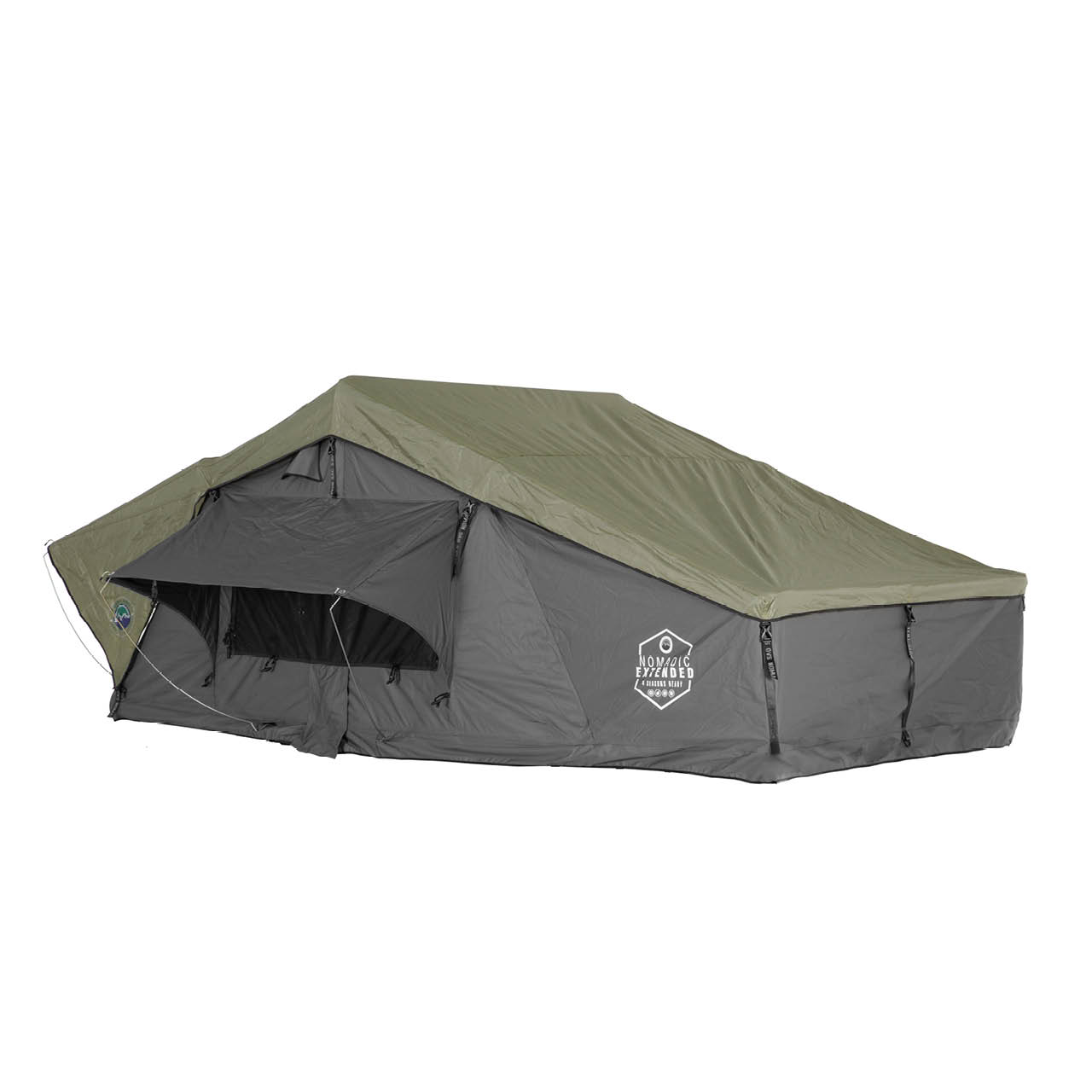 Nomadic N3E - Soft Sided Roof Top Tent, 3 Person, Grey Body & Green Rainfly