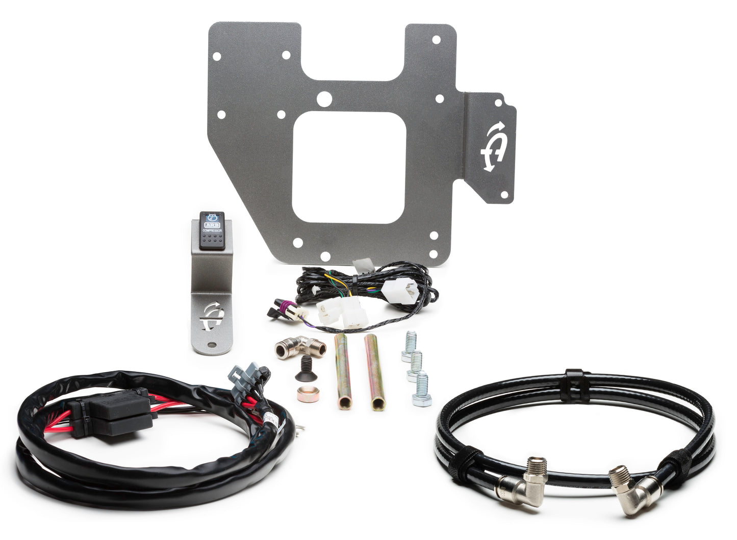 Compressor Mount & Connection Kit - JK Engine Mount for ARB & EGOI II Dual Air Compressor - Gray